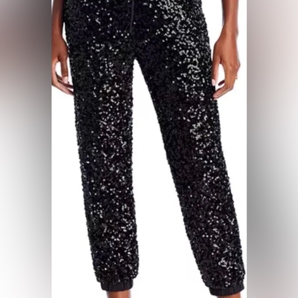 JLUXLABEL Black Sequin Joggers - Picture 3 of 6